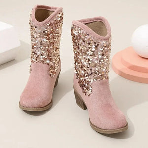 Rosa Cowboyboots för Barn med Paljetter Rosa / 28