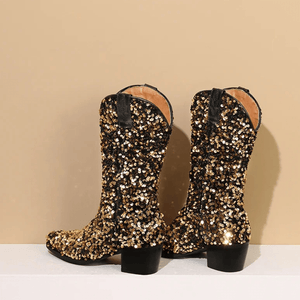 Höga Cowboyboots med Paljetter för Dam