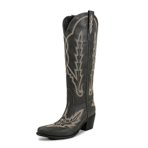 Klassiska Cowboyboots i Svart Mocka Svart / 36