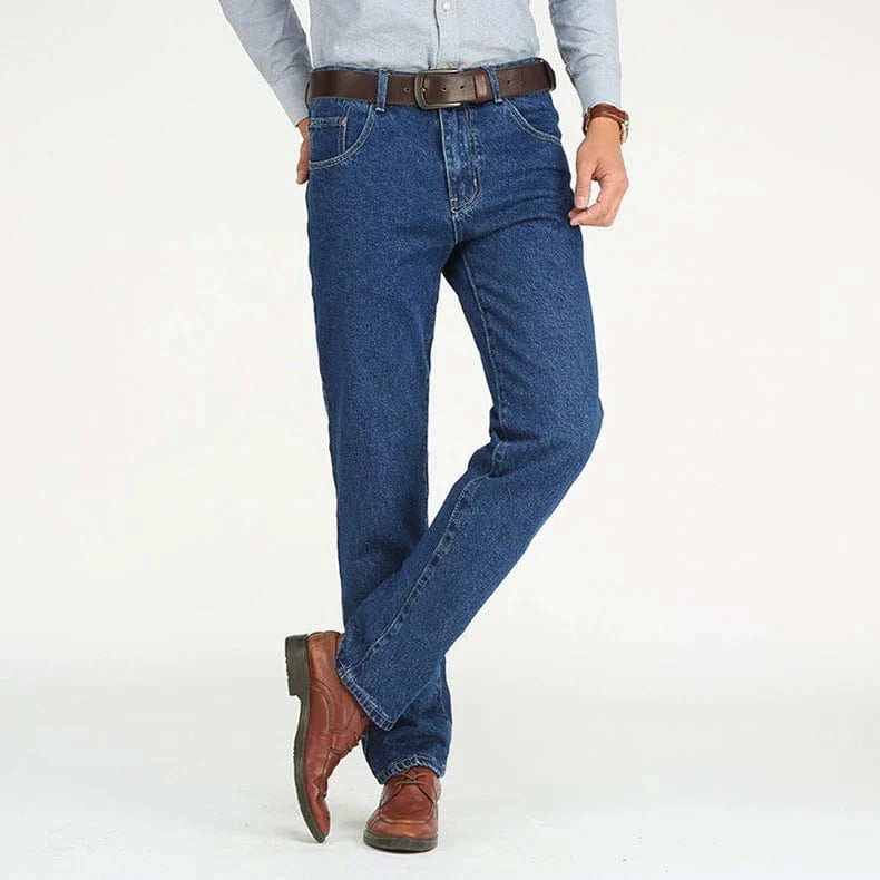 Klassiska raka jeans för män Mörkblå / 28