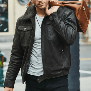 Läder jacka