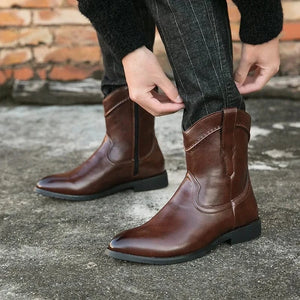 Låga cowboy boots herr