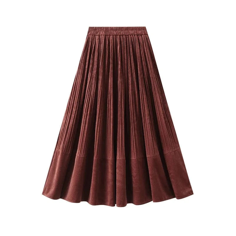 Lång kjol sammet Röd / One Size