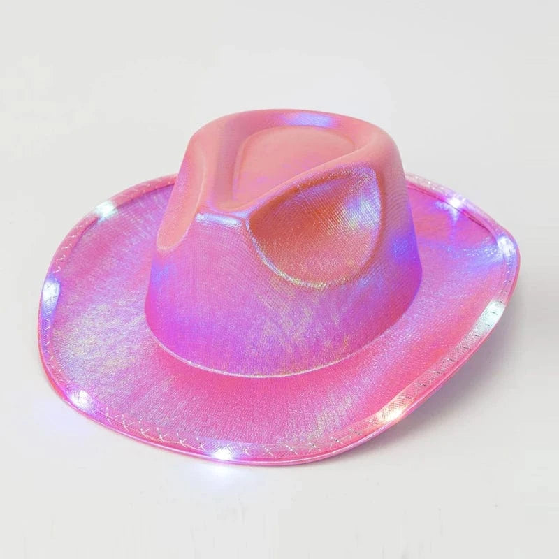 LED Cowboyhatt Rosa / One Size
