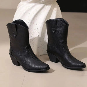 Mönstrade Låga Cowboyboots för Dam