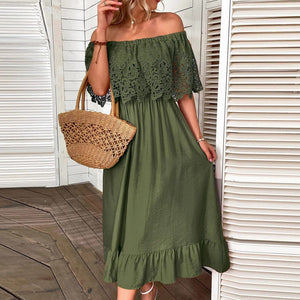 Off shoulder klänning sommar