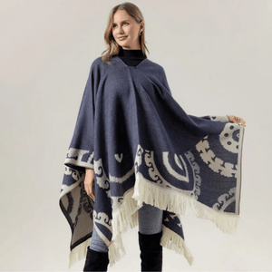 Poncho jacka dam Marinblå / One Size