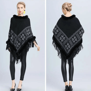 Poncho med päls