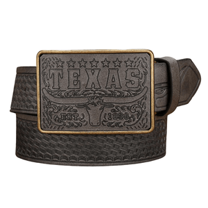 Präglat Texas Westernläderbälte Grå / 120cm