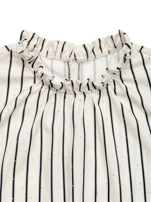 Randig blus med volang