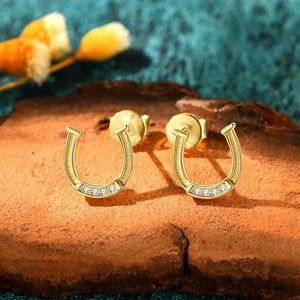 RAPRGOLD Moissanite Exquisite Horseshoe Stud Earring for Women 925 Sterling Silver Piercing Earrings Fine Jewelry Gift Pendiente