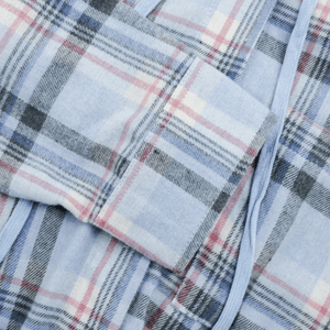 Rutig och fodrad överskjorta med huva
