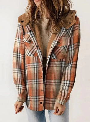 Shacket dam rutig Orange / S
