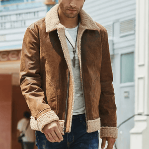 Shearling jacka man Brun / XS