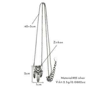 Silverhalsband drömfångare hjärta Silver