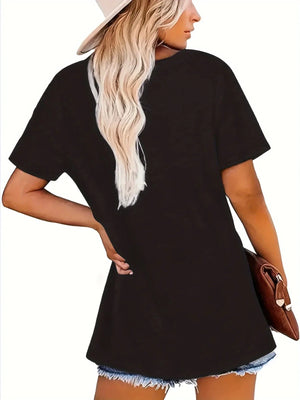 Svart tshirt med buffelkranium fjädrar