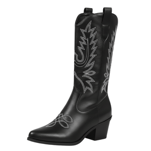 Svarta cowboy boots dam Svart / 36
