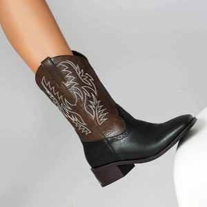 Tvåfärgade Cowboyboots för Dam