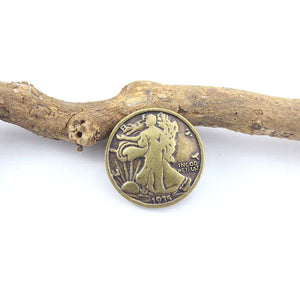Vintage Concho i Zinklegering med Präglat Mönster och Skruvfäste Guld D