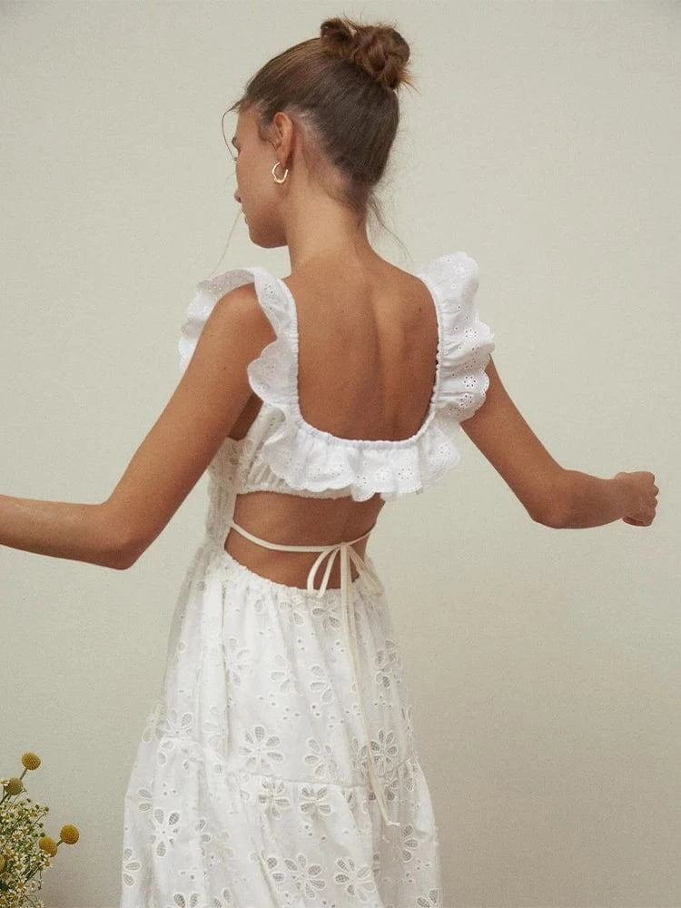 Vit klänning broderi anglaise