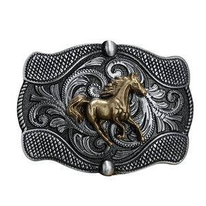 Western Bältesspännen Antik Guld Silver Samling Häst silver