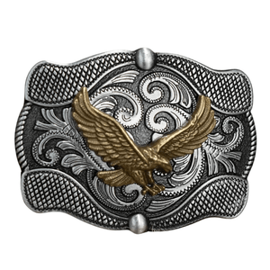 Western Bältesspännen Antik Guld Silver Samling Örn