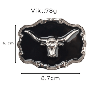 Western Bältesspännen Svart Emalj