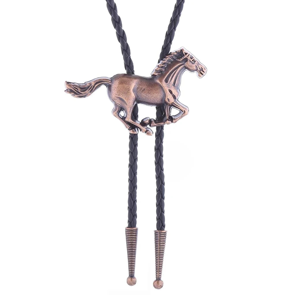Western Bolo Tie med galopperande häst Roséguld