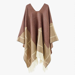 Western poncho Stjärna kaffe / One Size