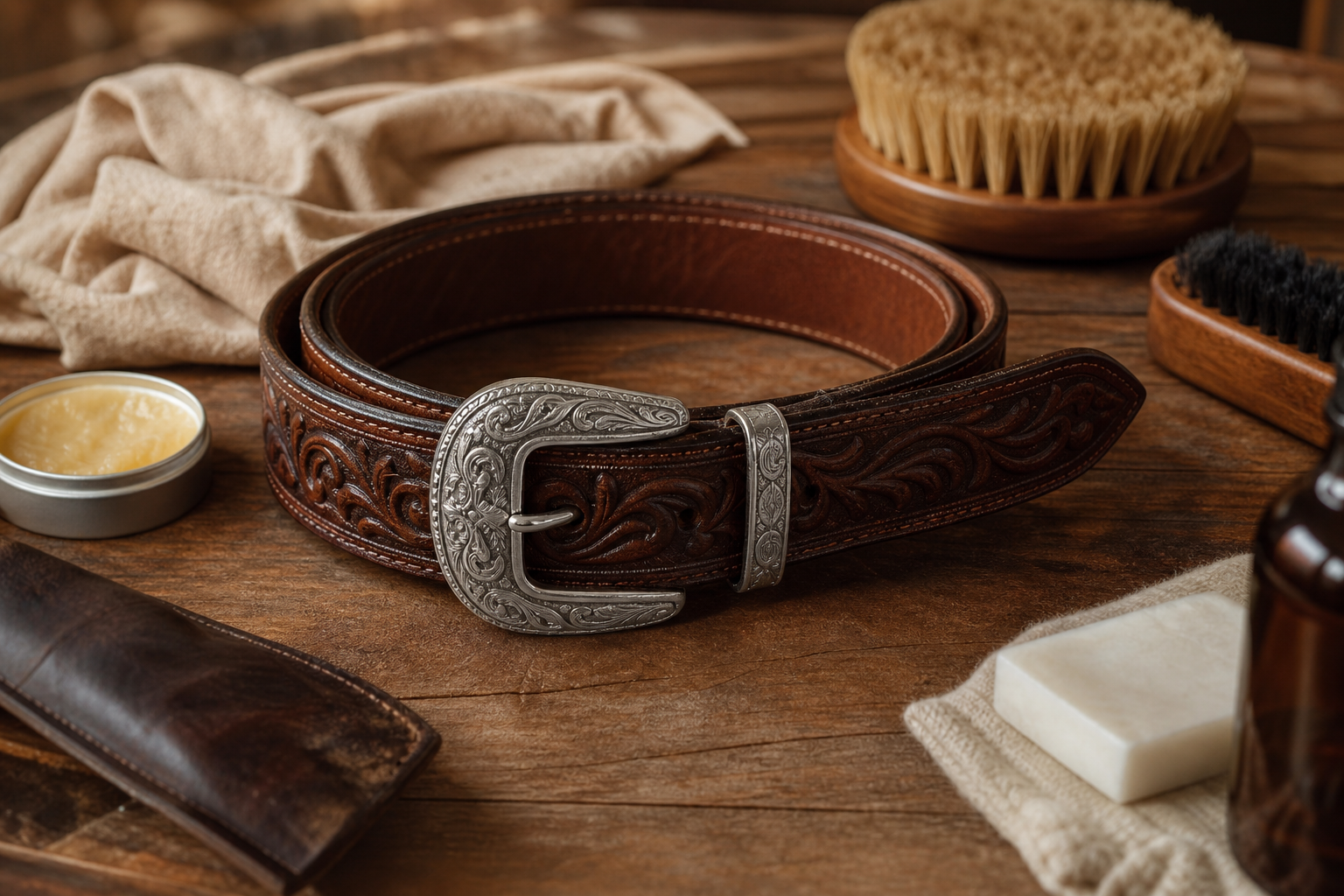 Entretenir sa ceinture et ses boucles western : cuir, argent et conchos