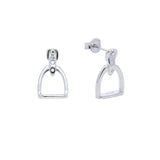 100% 925 Sterling Silver Equestrian Jewelry 3 Colors Cute Lovely Design Stirrup Stud Earring silver