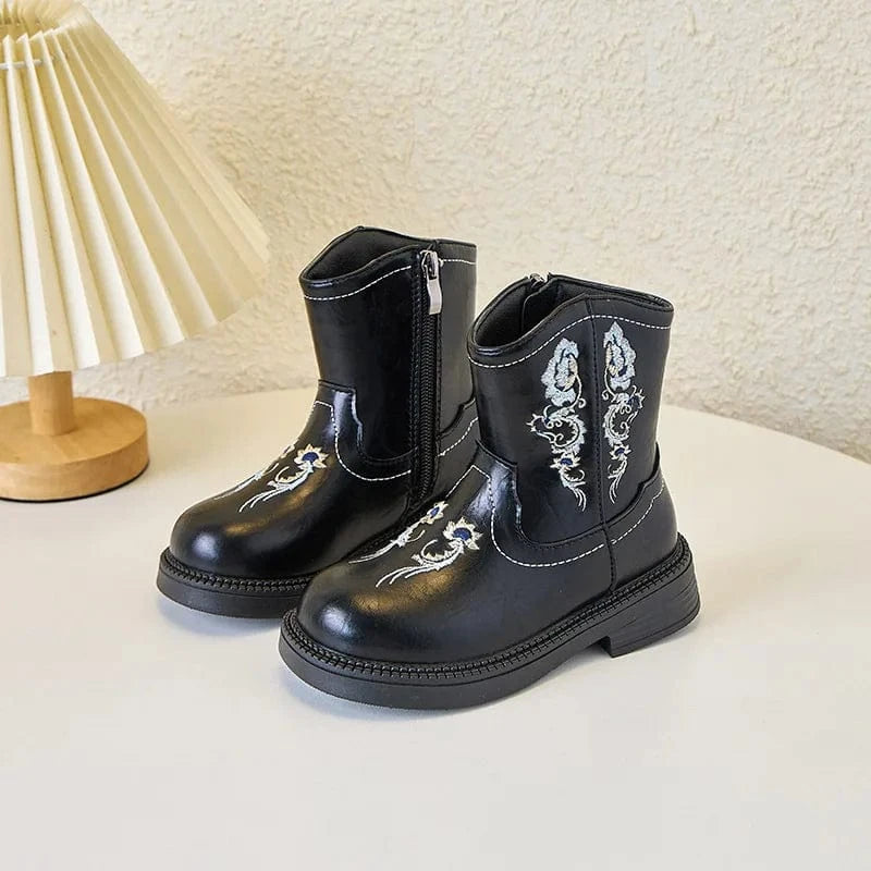 Barn cowboyboots med elegant västerndesign Svart / 27