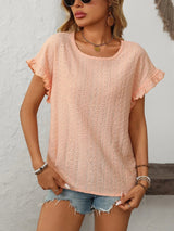 T-Shirt-Bluse mit Rüschenärmeln