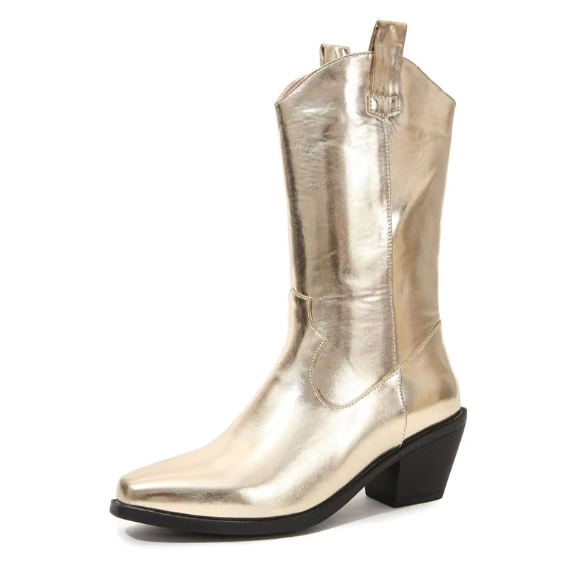 Högklackade cowboy boots Guld / 35
