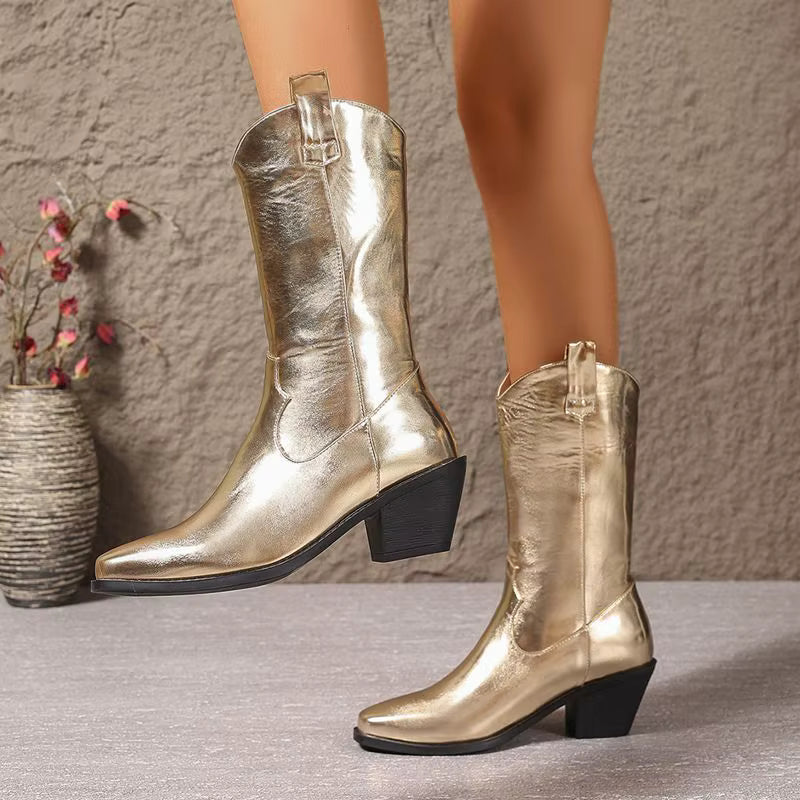 Högklackade cowboy boots