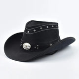 Äkta cowboyhatt läder Svart / 58