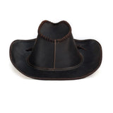 Äkta Läder Cowboyhatt Svart