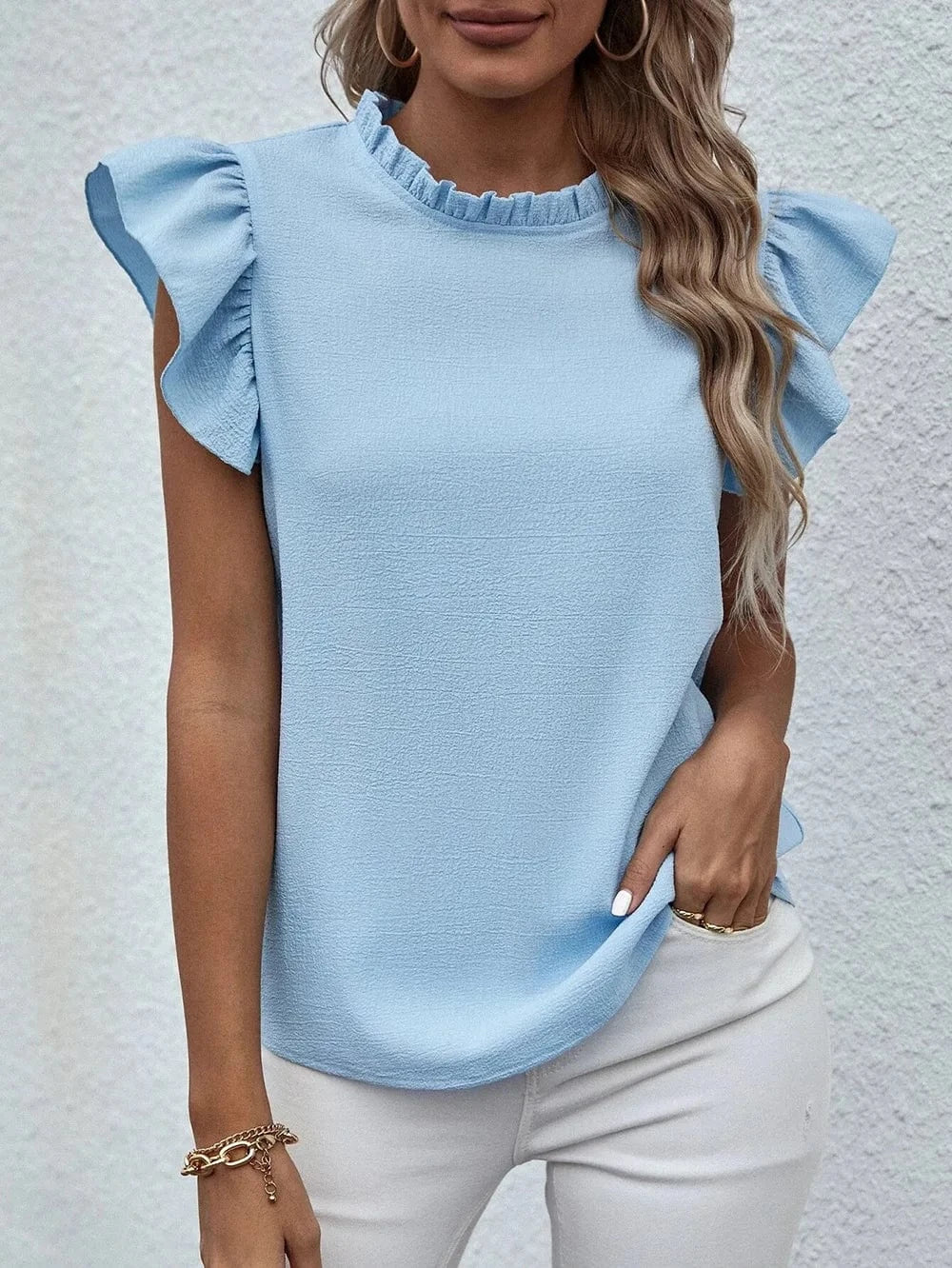 Ärmlös blus dam