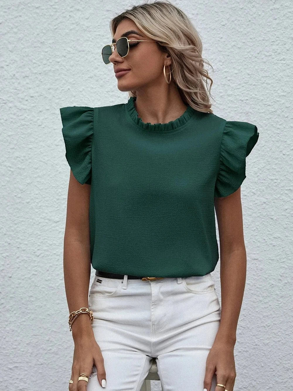 Ärmlös blus dam