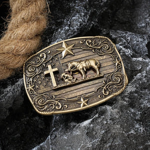 Bältespänne med kors och stjärnor westerndesign