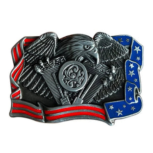 Bältespänne örn motor usa biker Silver