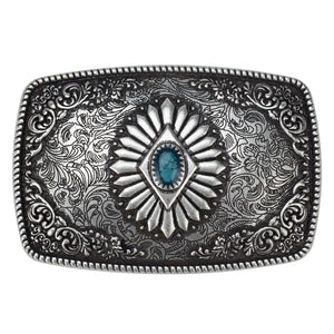 Bältespänne western turkos mönster vintage Silver