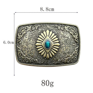 Bältesspänne celtisk stam western stil turkos sten