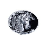 Bältesspänne cowboy 3D hästhuvud Silver