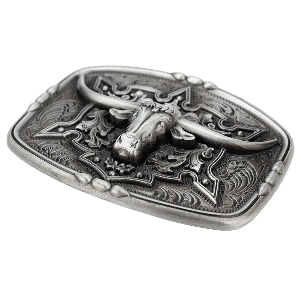 Bältesspänne Longhorn i metall western stil