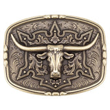 Bältesspänne Longhorn i metall western stil Brons