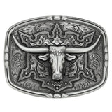 Bältesspänne Longhorn i metall western stil Silver