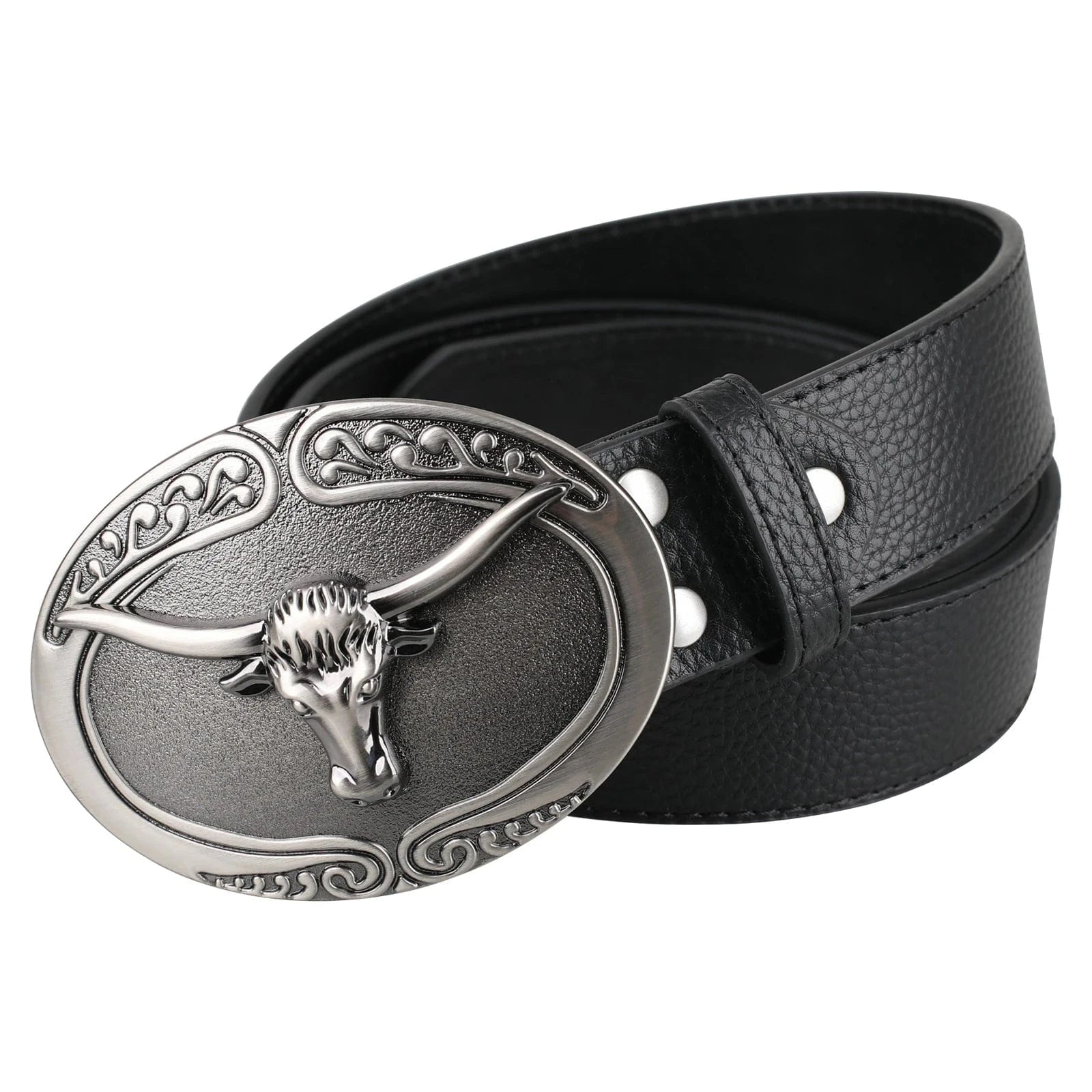 Bältesspänne Longhorn Texas Rindkopf Silver