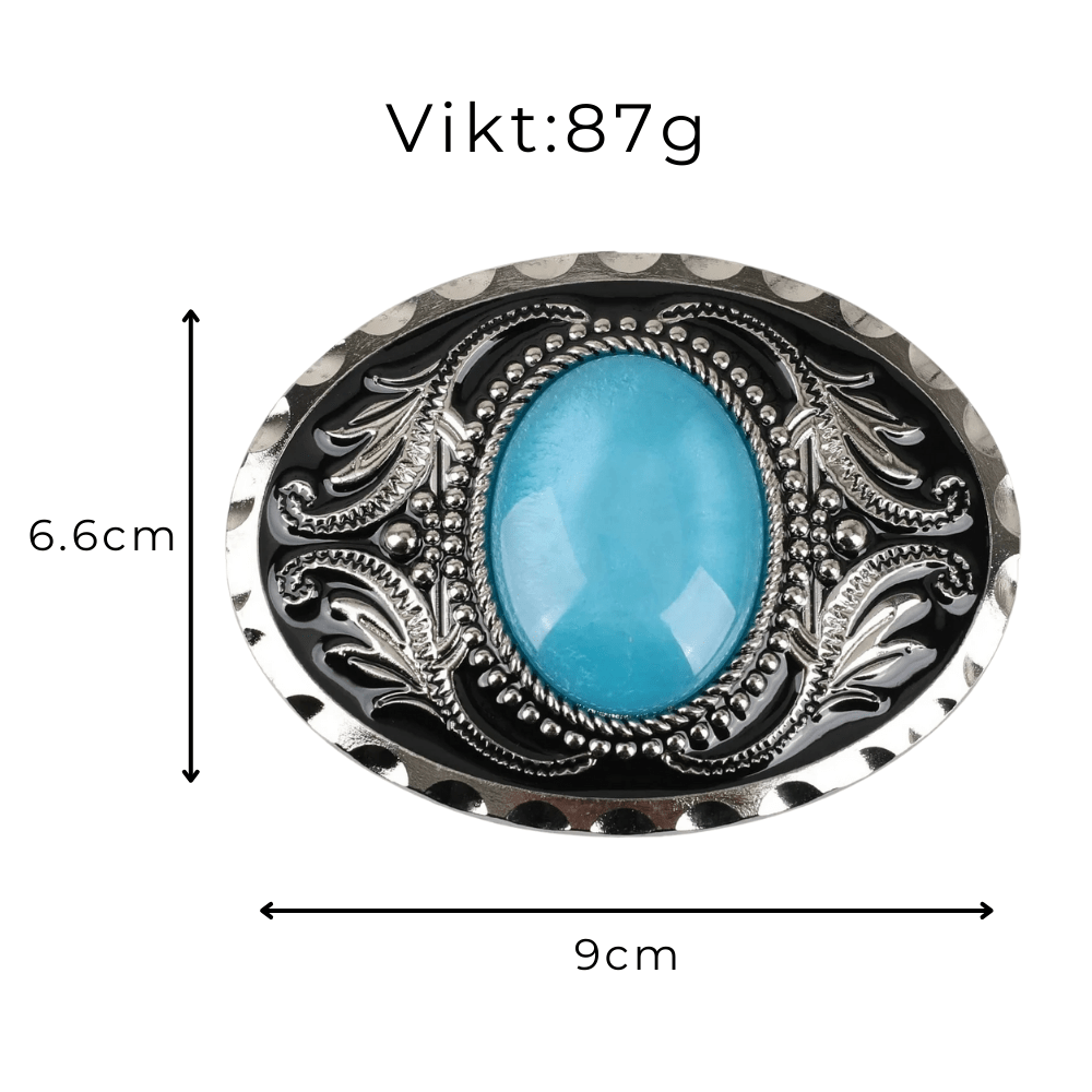 Bältesspänne Oval Sten