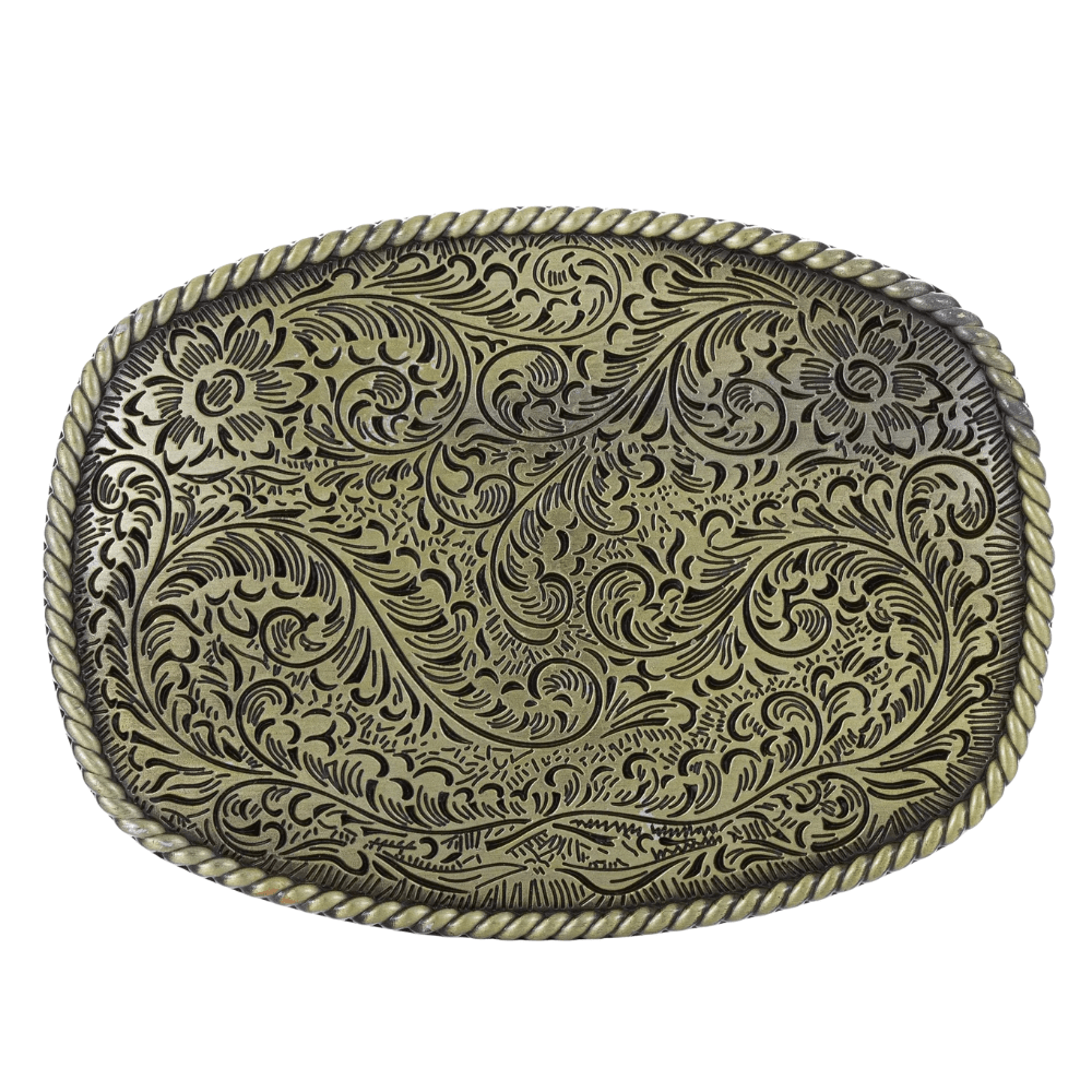 Bältesspänne retro blomma western stil zinklegering Guld